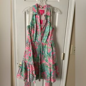 NWT Lilly Pulitzer Pink and Green Floral Dress